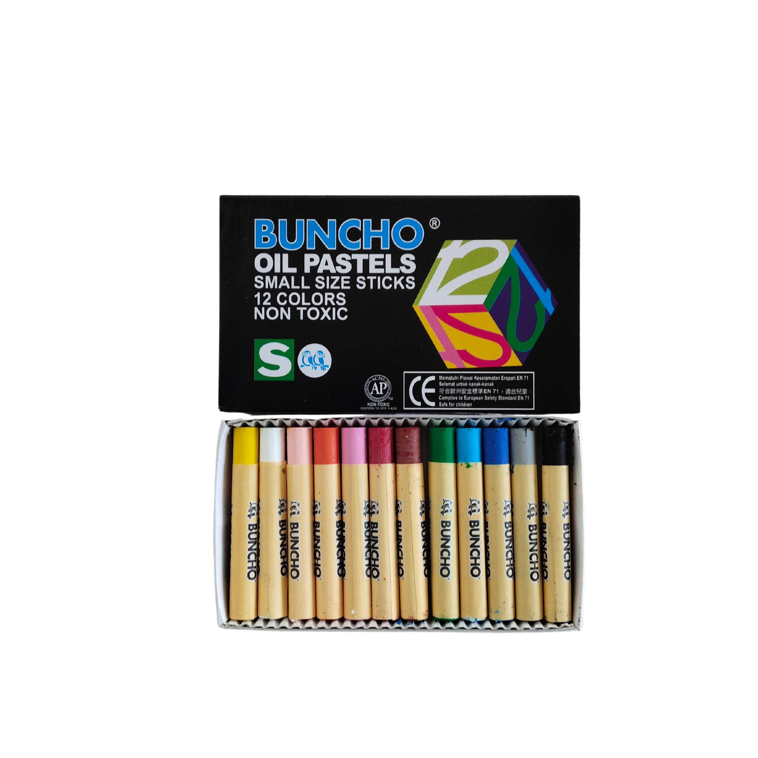 Buncho Oil Pastel Small Sticks - 12 Colours